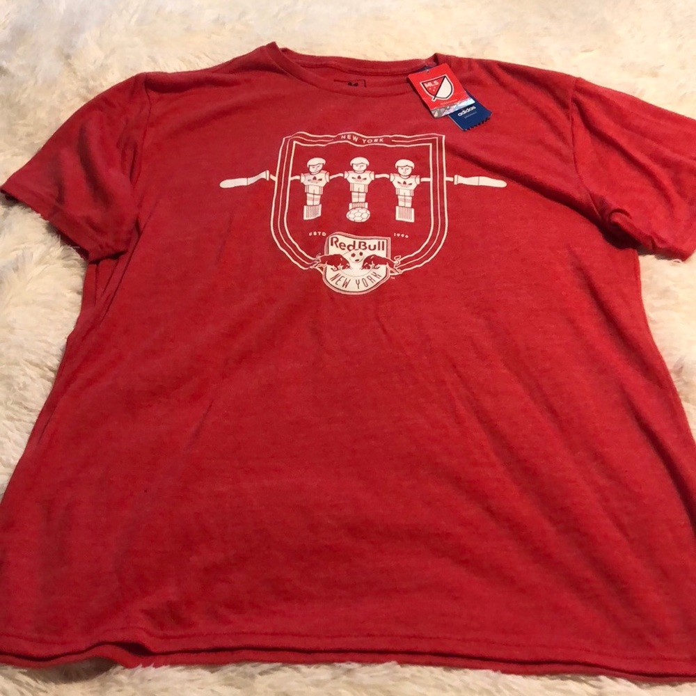 Adidas MLS Red Bulls red soft t-shirt NWT